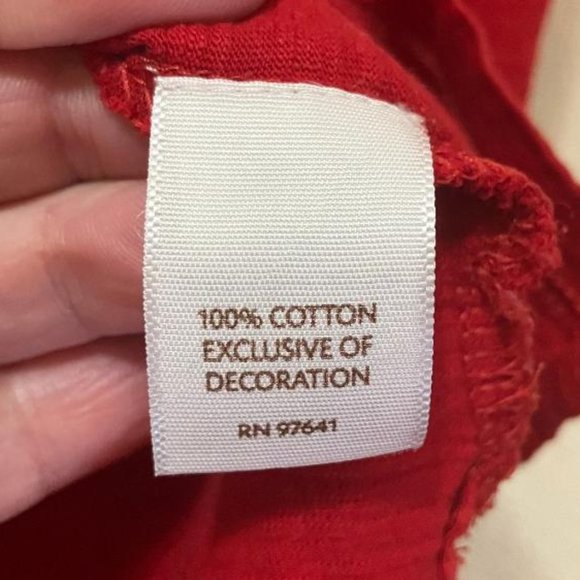 J. Jill Women's Red Embroidered Design Button Front Long Sleeve Blouse Size XL - Picture 6 of 7